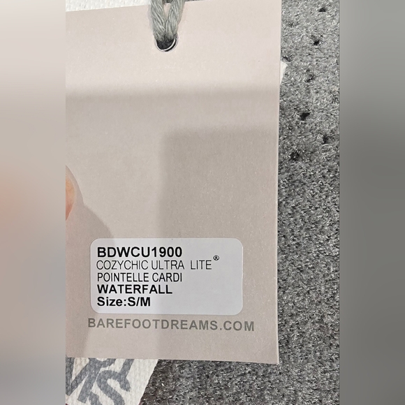 Barefoot Dreams Cozychic Ultra Lite Knit Cardigan Size S/M In Light Grey - Picture 6 of 9